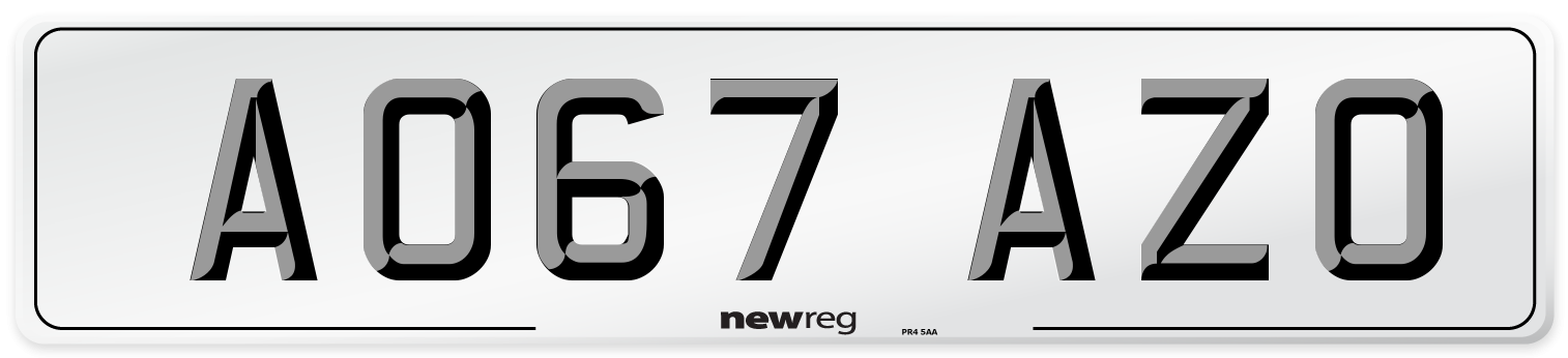AO67 AZO Number Plate from New Reg